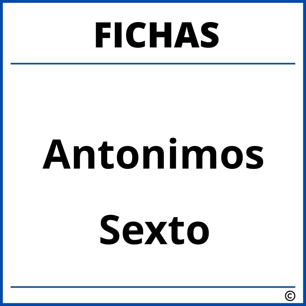 Fichas De Antonimos Para Sexto Grado