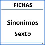 Fichas De Sinonimos Para Sexto Grado